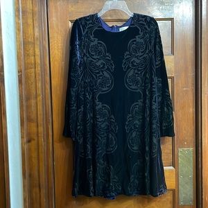 Velvet deep blue dress